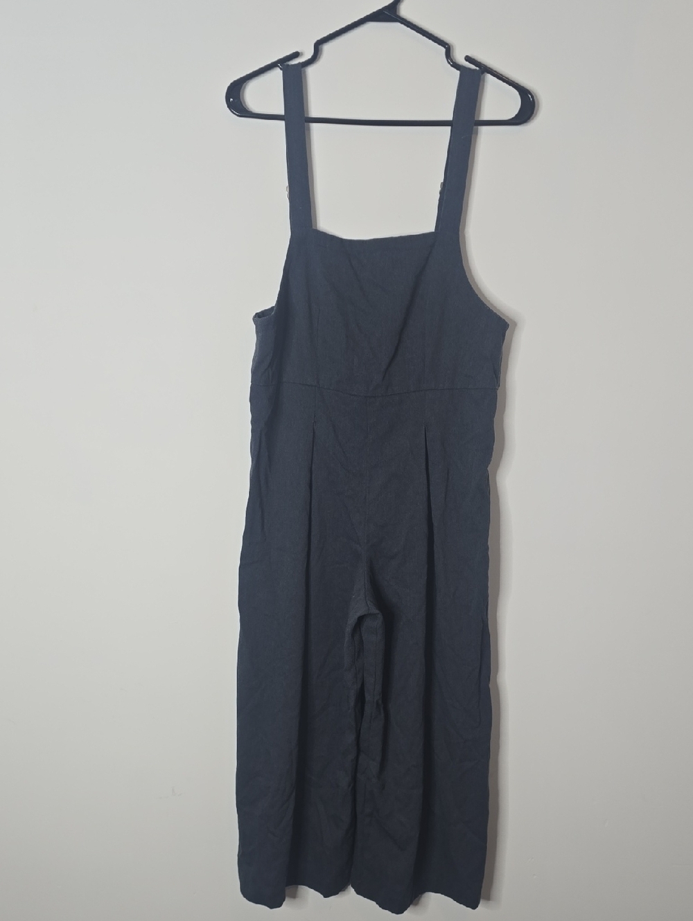 Vintage Navy Wide-Leg Jumpsuit with Square Neck